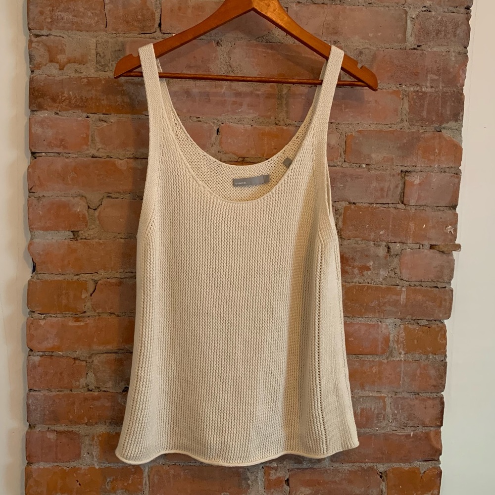 VINCE 100% cotton knit tank top